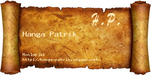Hanga Patrik névjegykártya